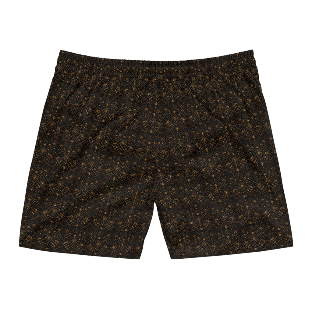 Kingromani Men's Mid-Length Swim Shorts — All-Over Print