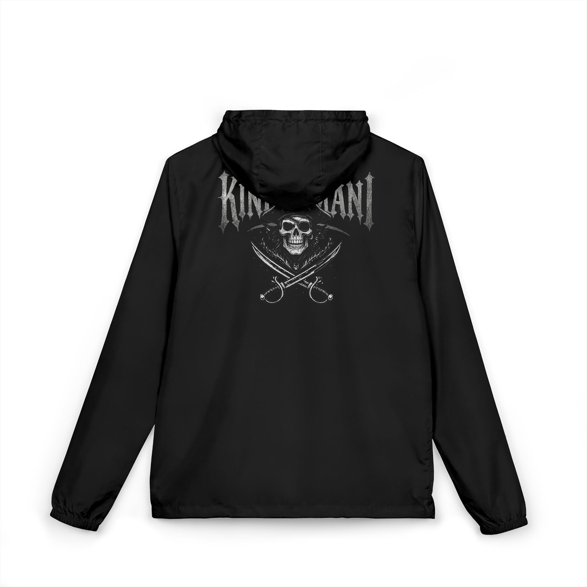 Kingromani Pirate Skull Windbreaker Jacket — 'King of the Sea' Graphic Full-Zip