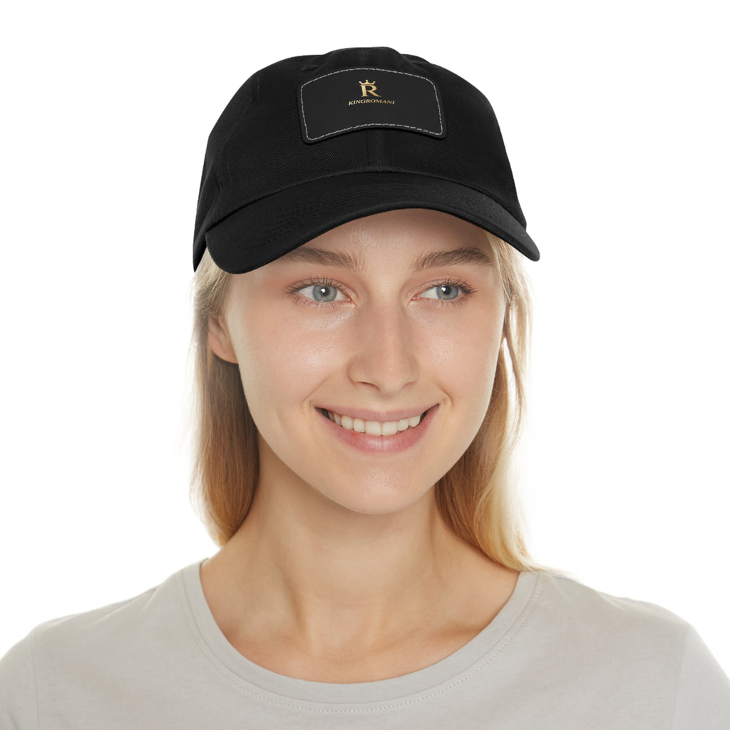 New Kingromani Leather Patch Dad Hat