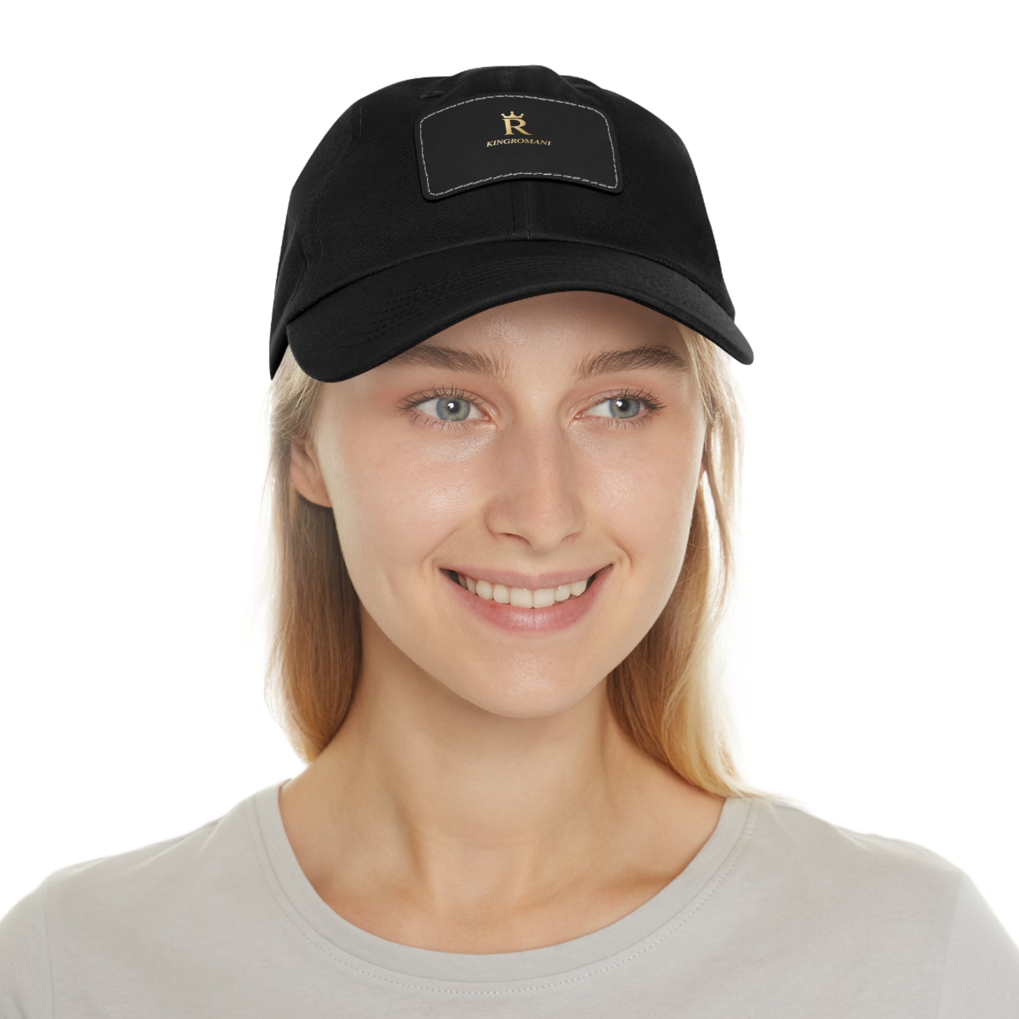 New Kingromani Leather Patch Dad Hat