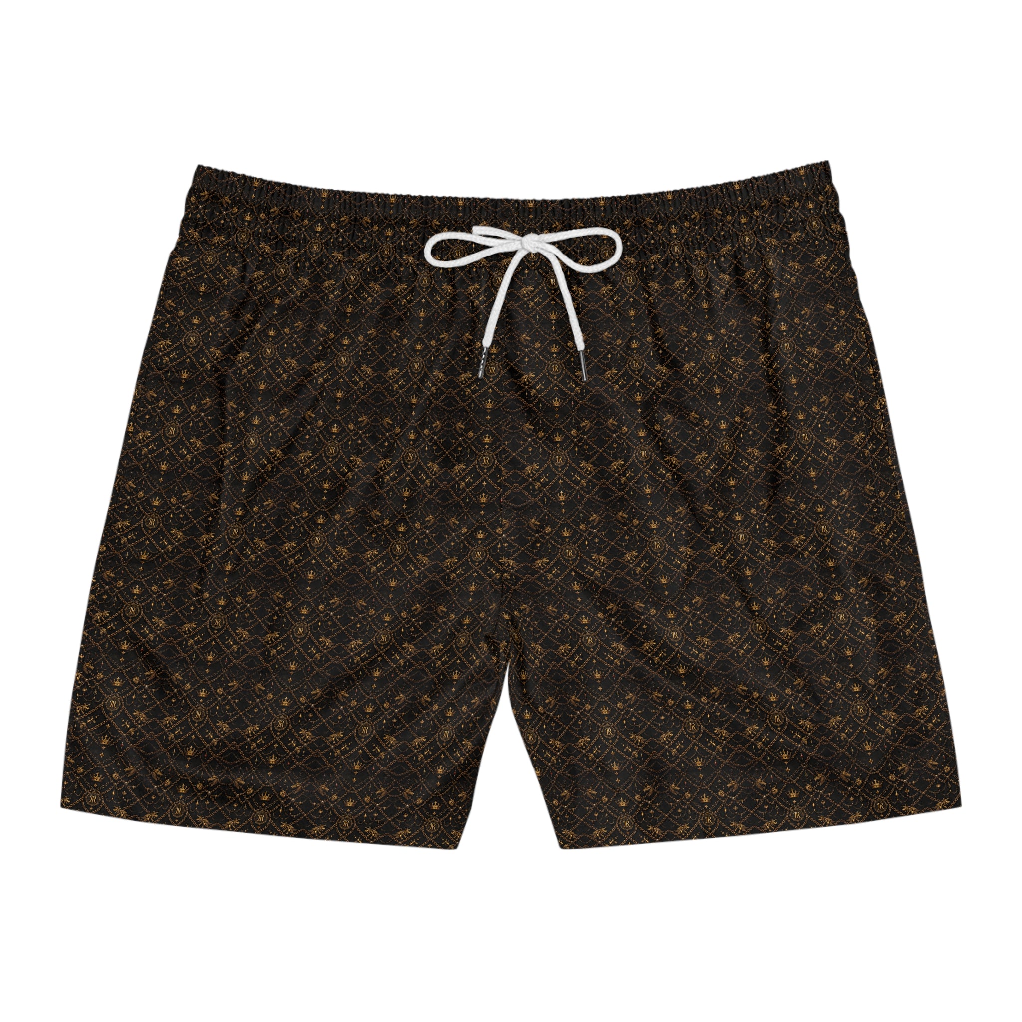 Kingromani Men's Mid-Length Swim Shorts — All-Over Print
