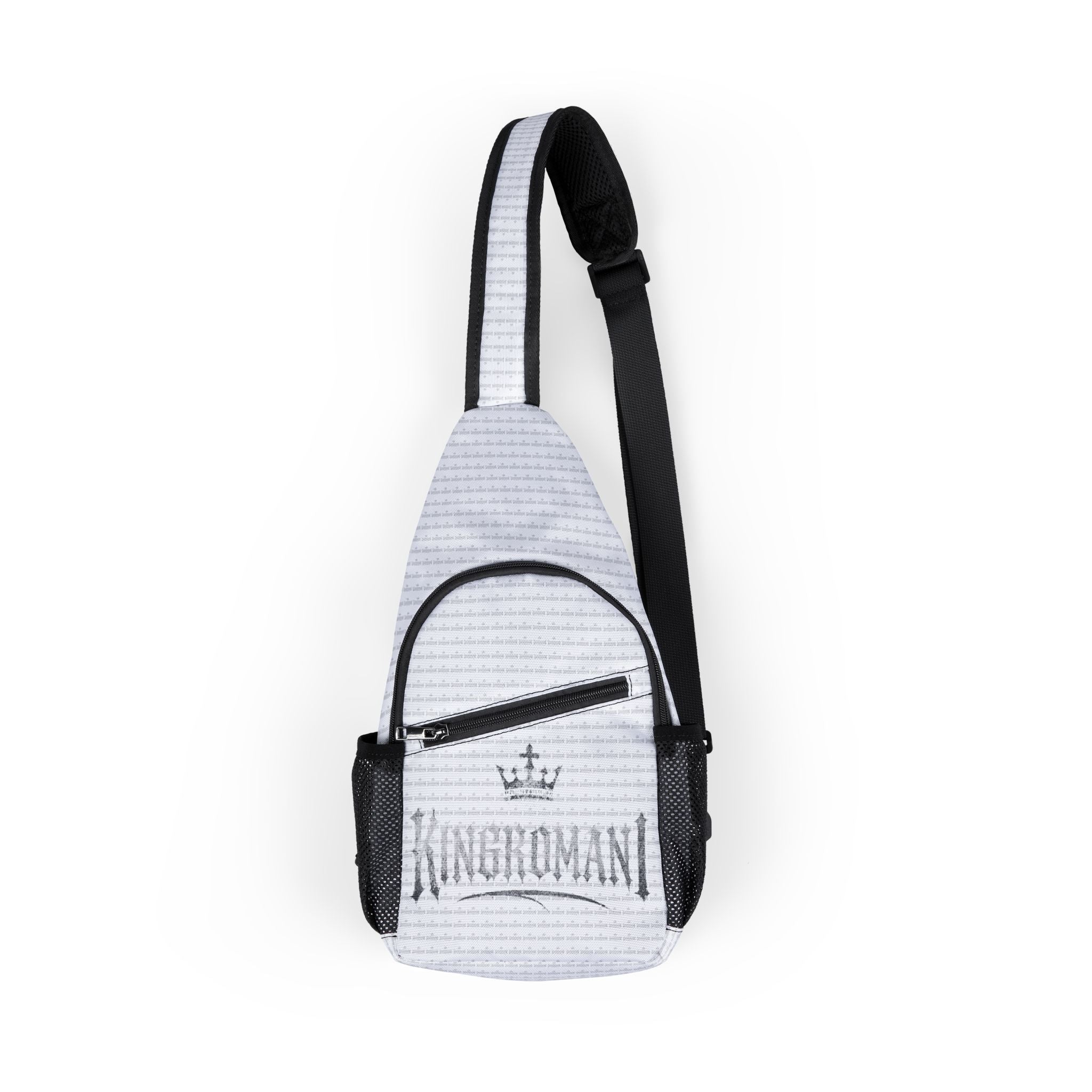 Kingromani Sling Chest Bag – Minimal Crown Logo Crossbody Pack