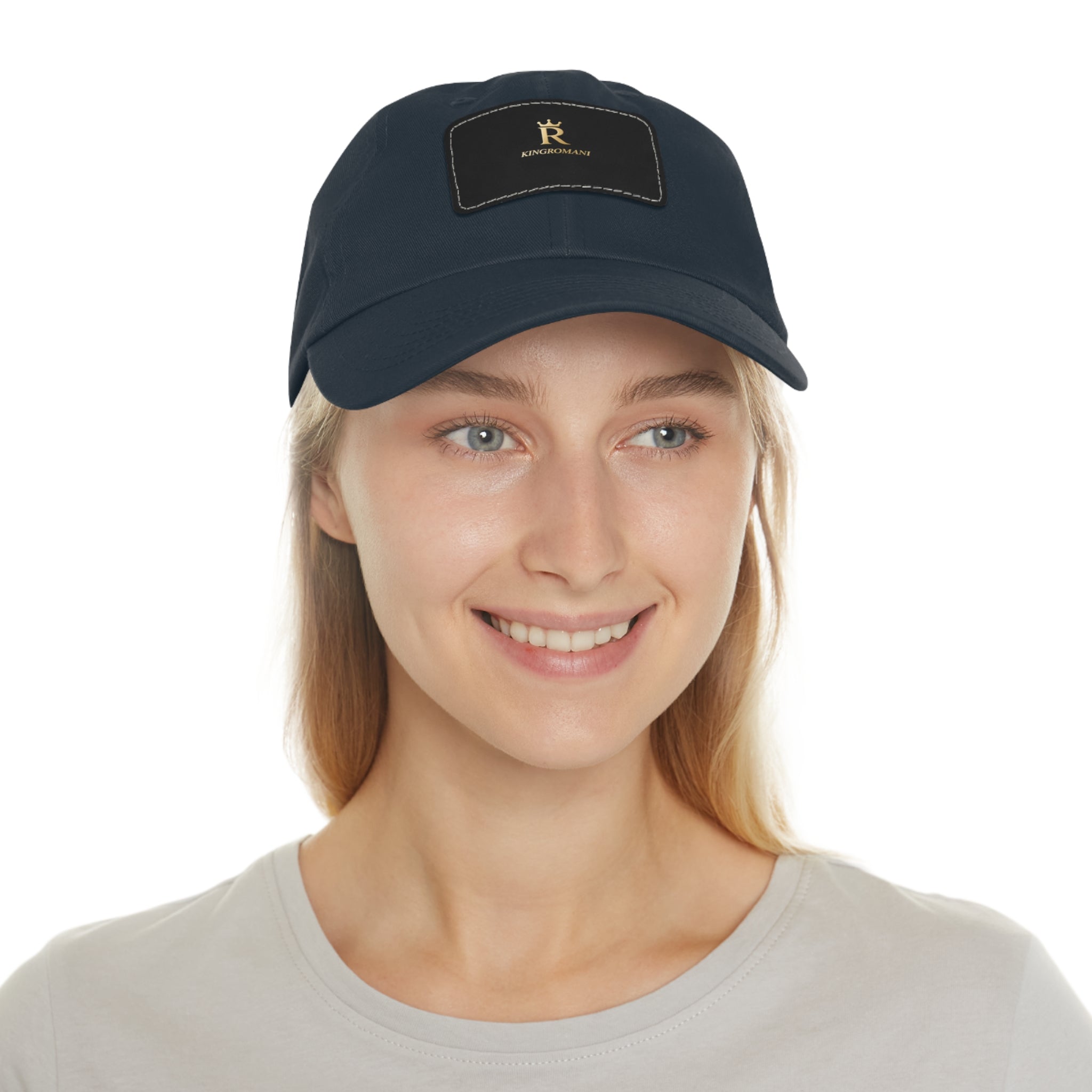 New Kingromani Leather Patch Dad Hat